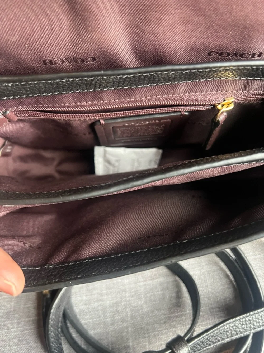Black Leather Top-Handle Crossbody Bag with Gold Hardware - Picture 3 of 6
